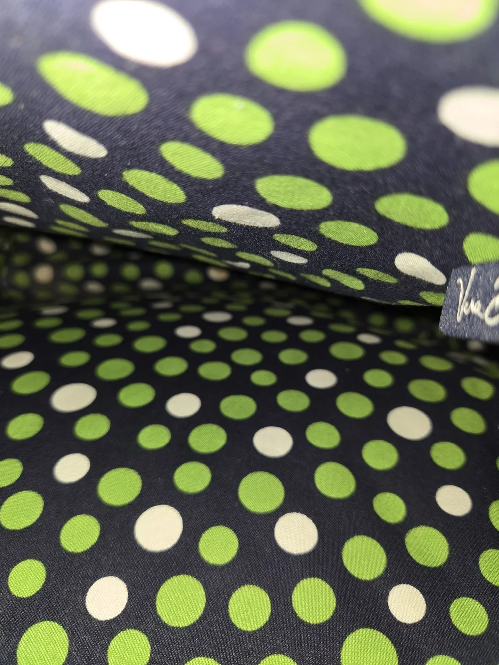 Vera Bradley Black Quilted Backpack with White & Green Floral Print